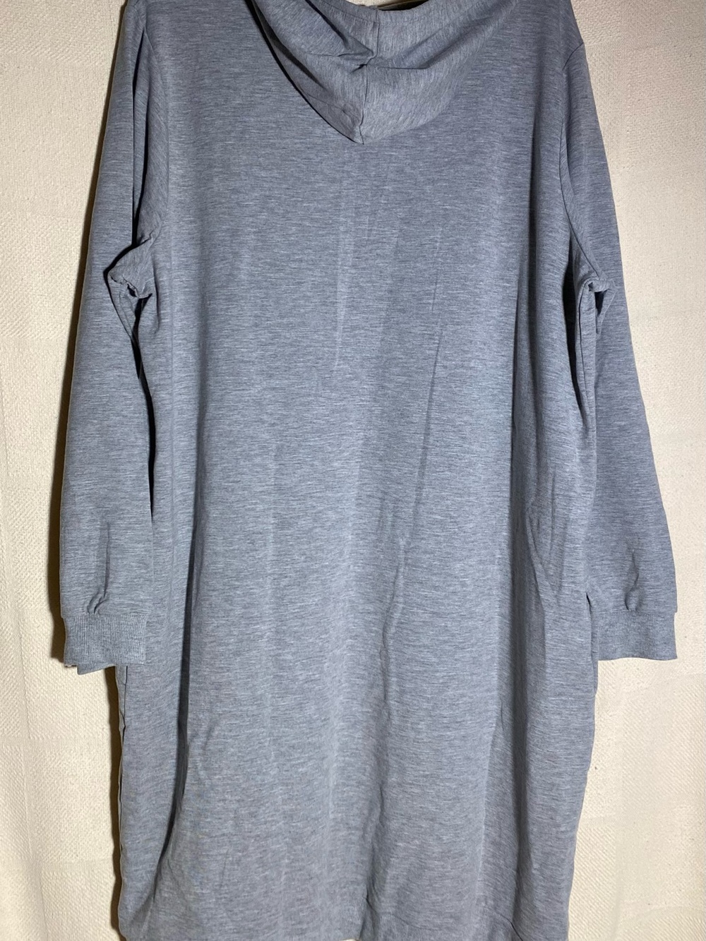 Gray Hooded Sweatshirt Dress with Hip Hop Streetwear Bear Graphic - Picture 7 of 11